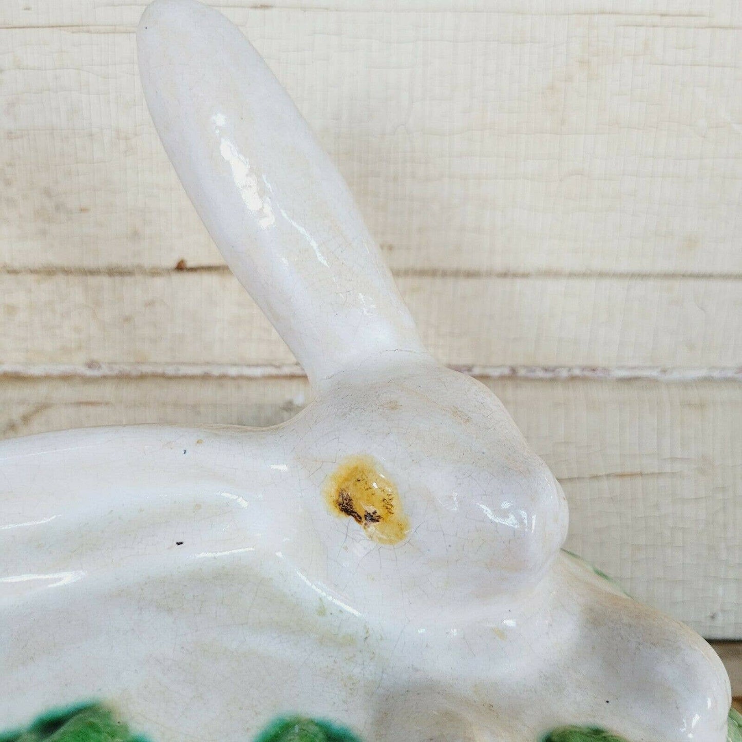 Antique MAJOLICA RABBIT SOUP TUREEN with Ladle.