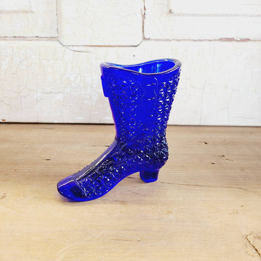 Mosser Glass Cobalt Blue Boot Shoe